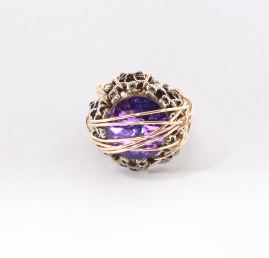 Purple Gaudy Phase  - Vintage Cocktail Ring