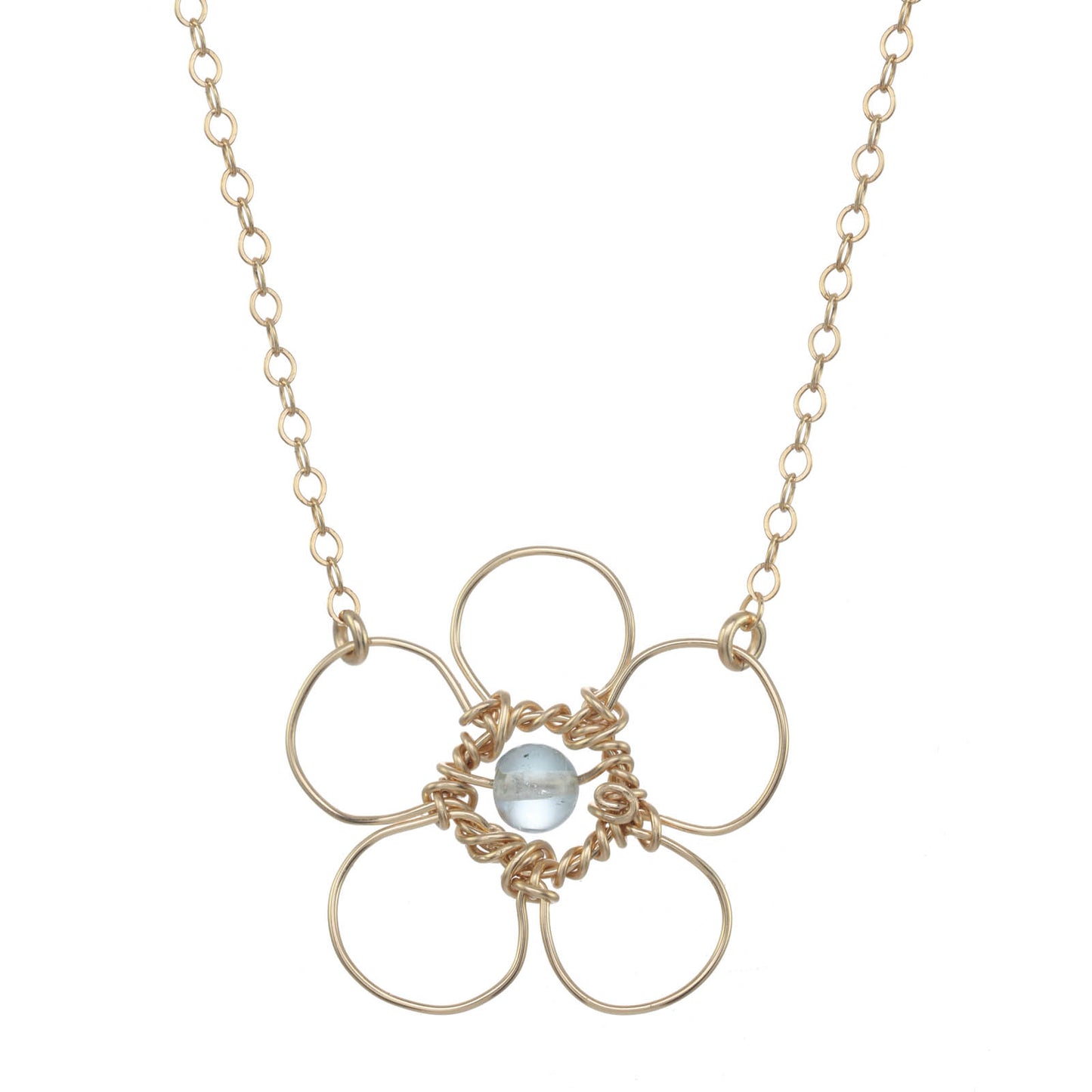 Signature Flower w/Blue Topaz
