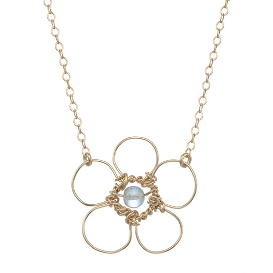 Signature Flower w/Blue Topaz