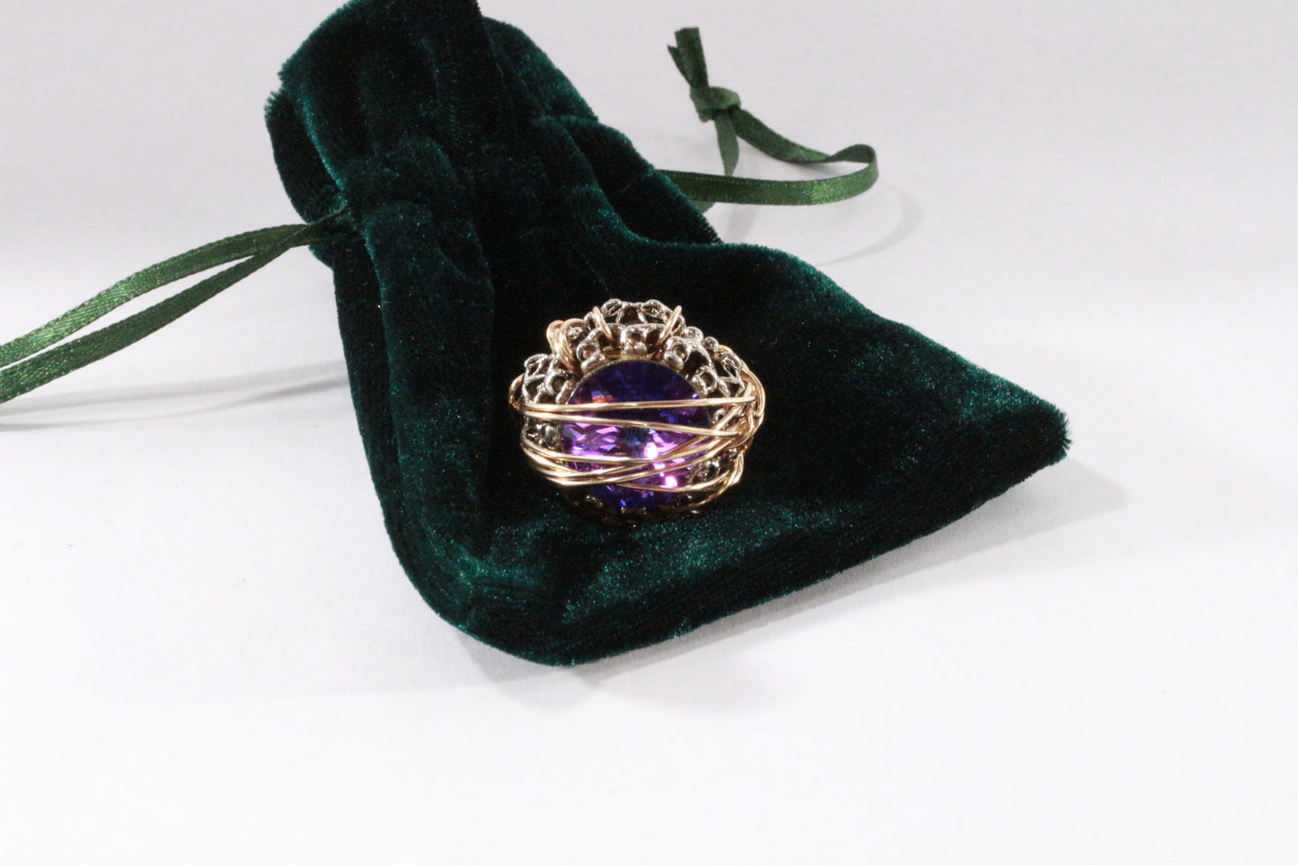 Purple Gaudy Phase  - Vintage Cocktail Ring