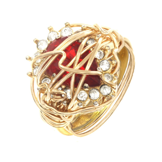 Ruby Red Vintage Cocktail Ring